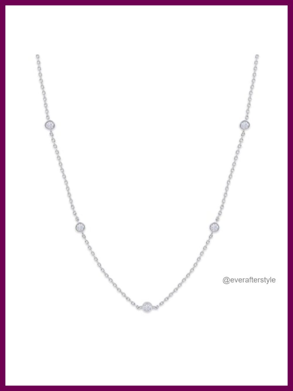 Lab Created Moissanite 0.50 CT Five Stone Station Choker Necklace 18K White